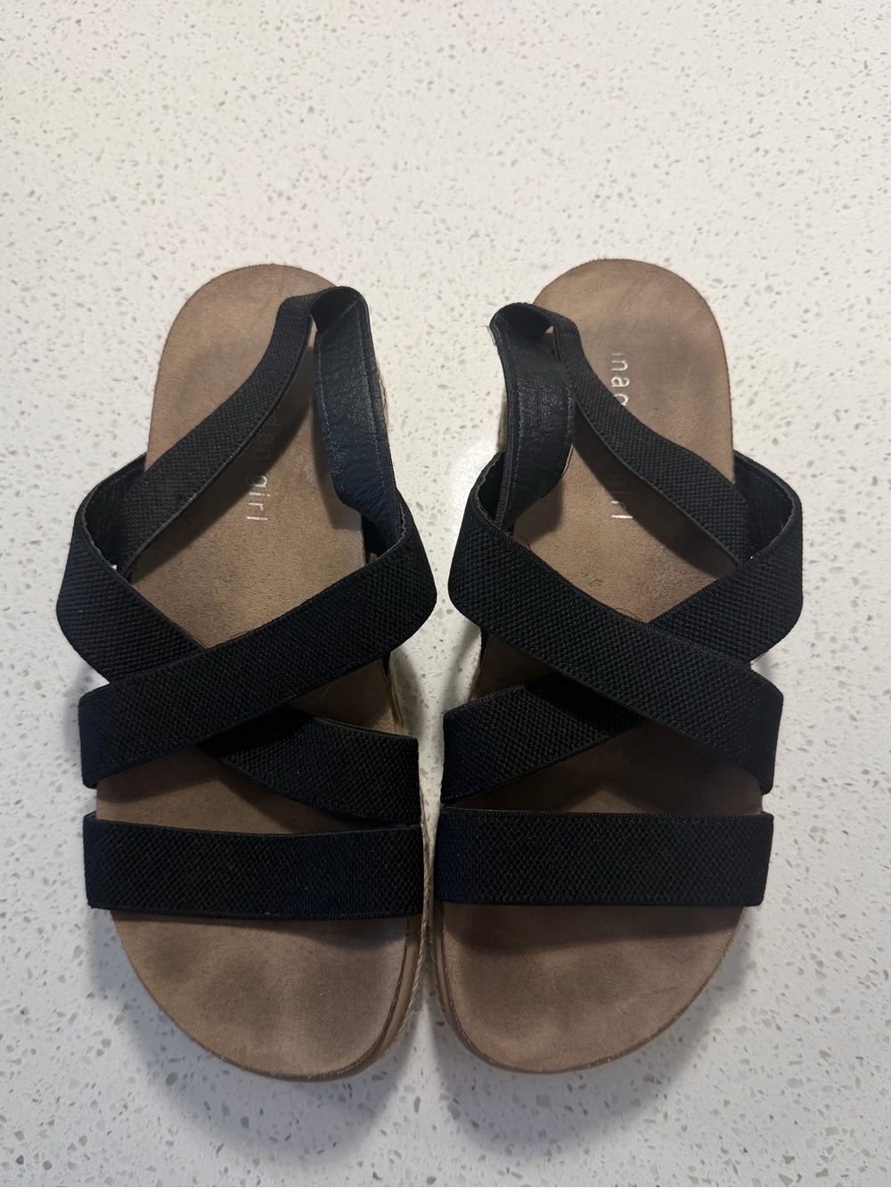Black Cross-Strap Women's Sandals